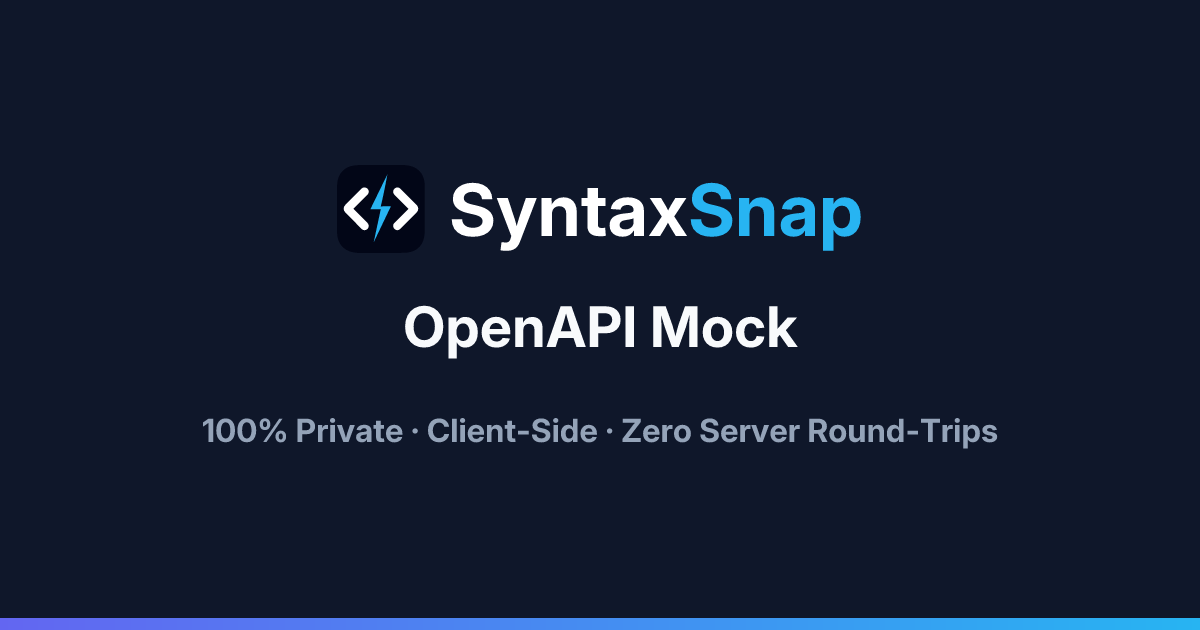 Zero-Dependency OpenAPI Mock Server Generator | SyntaxSnap